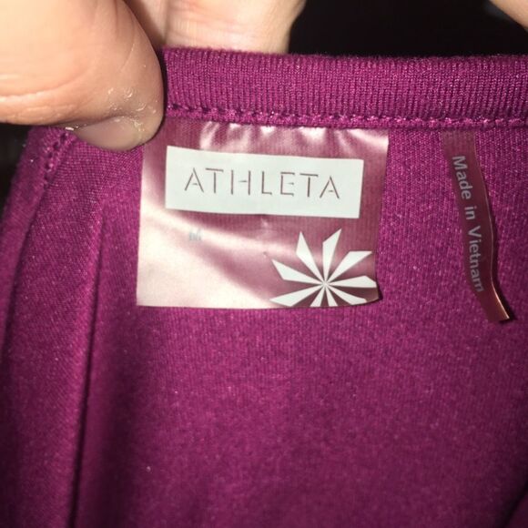 Athleta faux wrap travelcore soft fuchsia knit top - Picture 3 of 3